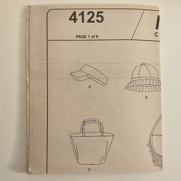 McCall 4125 Sewing Pattern 18 in doll Accessories Shoes Visor Hat Boots Bags FF - Picture 3 of 4